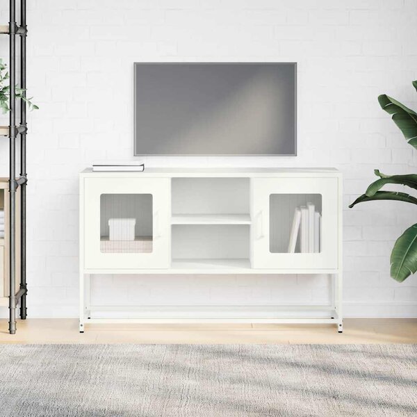 Fehér acél TV-szekrény 100,5x39x60,5 cm