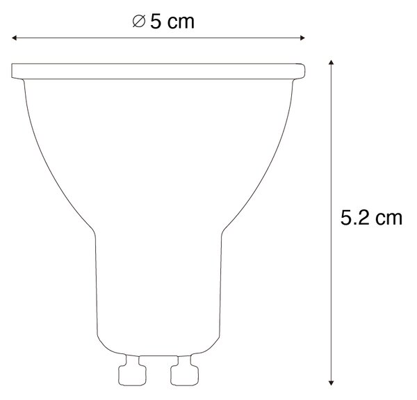 5 darabos Smart GU10 50 LED izzókészlet átlátszó RGBW 4,5W 350 lm 2700-6000K