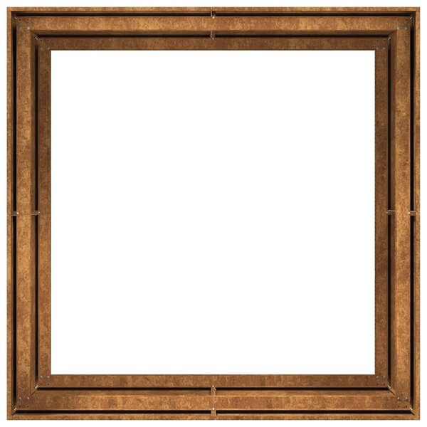Ültető rozsdás 100x100x80 cm időjárásálló acélból