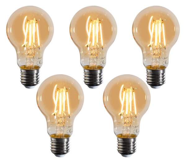 5 darabos E27 dimmelhető LED izzókészlet A60 arany 4W 420 lm 2200K
