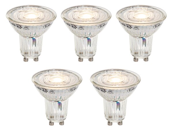 5 darabos GU10 50 mm-es, Kelvin szerint szabályozható LED izzókészlet, átlátszó, 4,9 W, 400 lm, 2200-3000 K