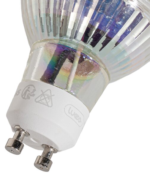 5 darabos GU10 50 mm-es dimmelhető LED izzókészlet, átlátszó, 4,5 W, 365 lm, 2700 K