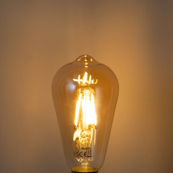 5 darabos E27 dimmelhető LED izzókészlet, ST64 arany, 4,5W, 450 lm, 2200K