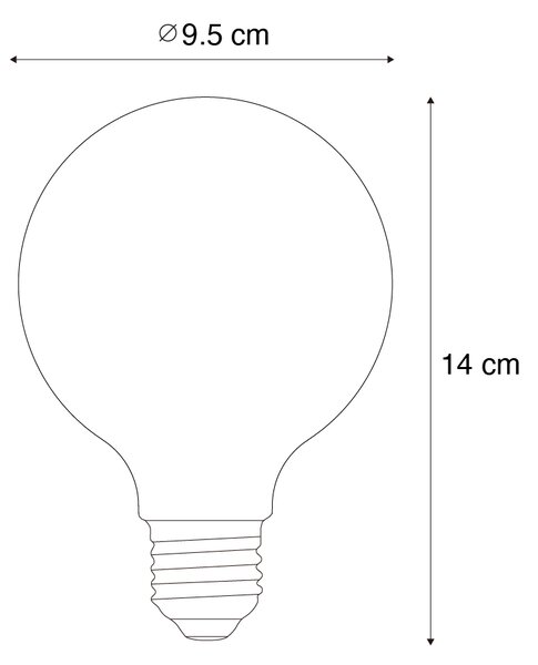 5 db Okos E27 Dimmelhető LED Izzó G95 Átlátszó 7W 806lm 2700-6500K