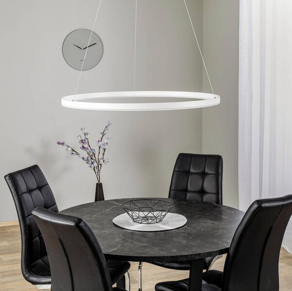 Arcchio Albiona LED lógó világítás, fehér, 1 gyűrű, Ø 80 cm, dimmelhető, Fehér / opál, Konyha, fém, Modern