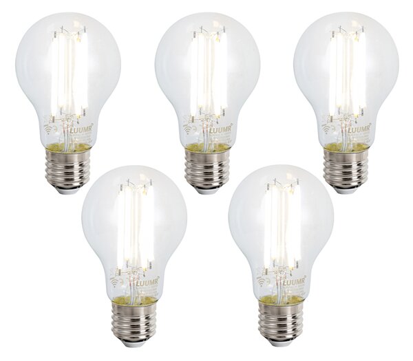 5 darabos okos E27 dimmelhető LED izzó készlet A60 átlátszó 7W 806 lm 2700-6500K