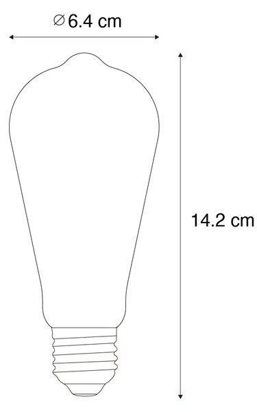 5 darabos E27 dimmelhető LED izzókészlet spirál szál ST64 arany 4W 270 lm 2100K
