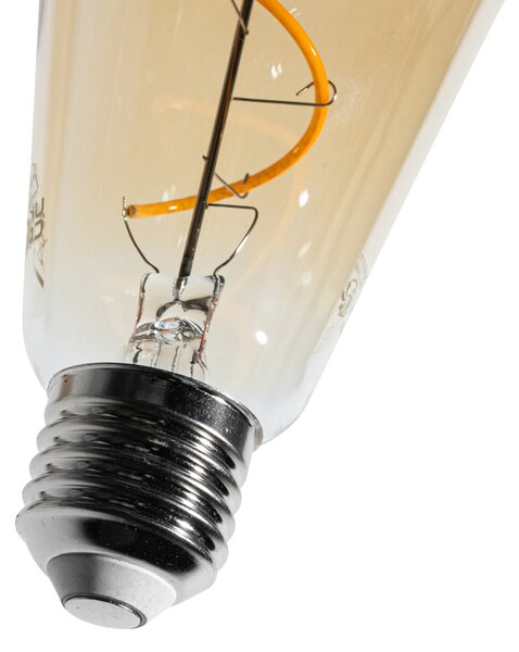 5 darabos E27 dimmelhető LED izzókészlet spirál szál ST64 arany 4W 270 lm 2100K