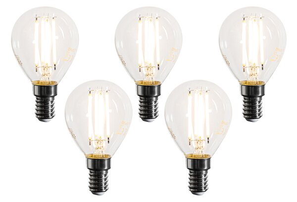 5 darabos E14 dimmelhető LED izzókészlet, G45 átlátszó, 4W, 470 lm, 2700K