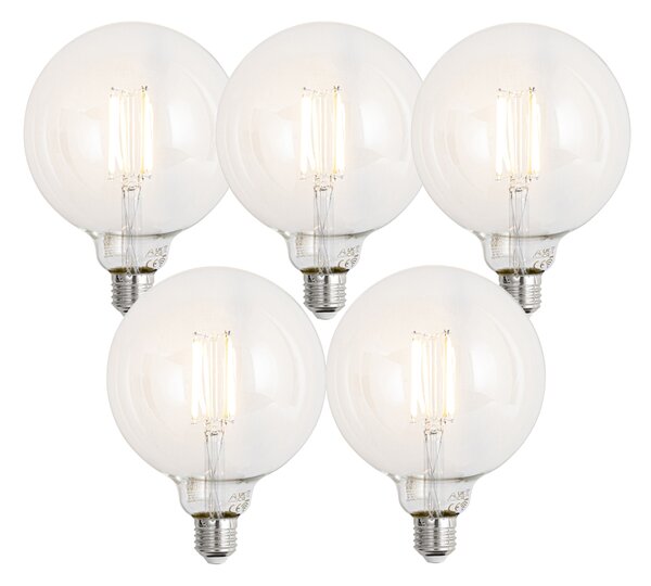 5 db Okos E27 Dimmelhető LED Izzó G125 Átlátszó 7W 806lm 2700-6500K