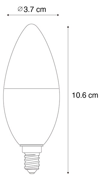 5 darabos Smart E14 LED izzókészlet C37 Opál RGBW 4,9W 470 lm 2700-6500K