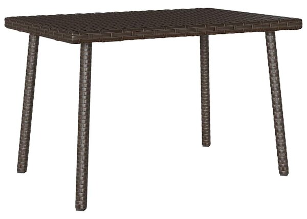 Téglalap barna polyrattan kerti dohányzóasztal 60x40x37cm