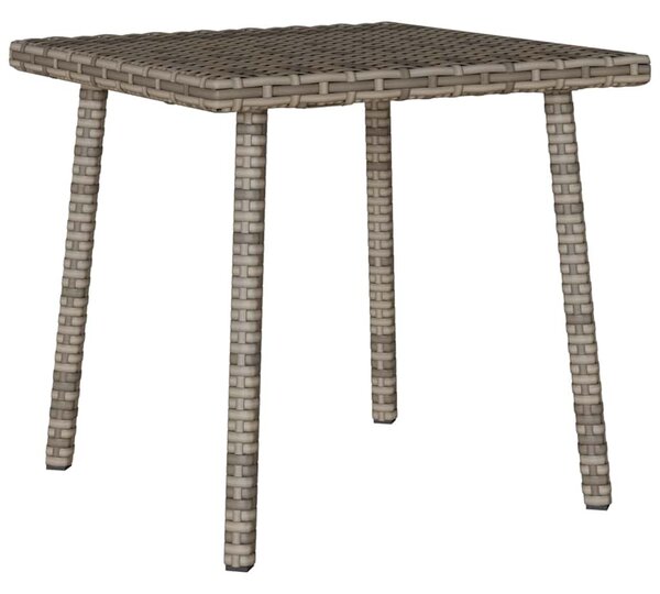 Téglalap szürke polyrattan kerti dohányzóasztal 40x40x37cm