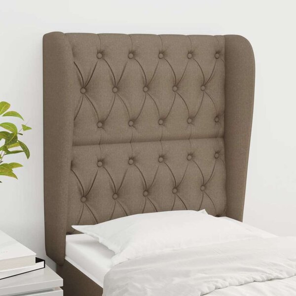 Elegáns Szövet Ágyfejtámla Szárnyakkal - Tópszín - 83x23x118/128cm