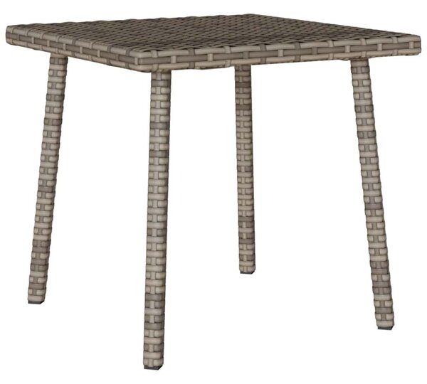 Téglalap szürke polyrattan kerti dohányzóasztal 40x40x37cm