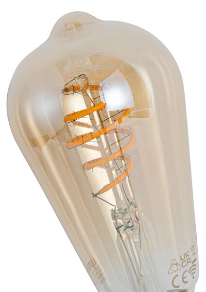 5 db Okos E27 Dimmelhető LED Izzó ST64 Borostyán 4.9W 320lm 2500K