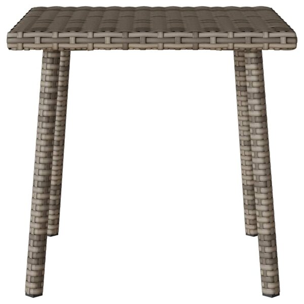 Téglalap szürke polyrattan kerti dohányzóasztal 40x40x37cm