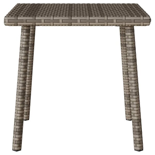 Téglalap szürke polyrattan kerti dohányzóasztal 40x40x37cm