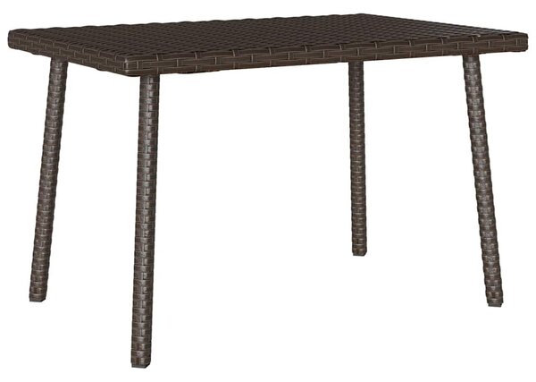 Téglalap barna polyrattan kerti dohányzóasztal 60x40x37cm