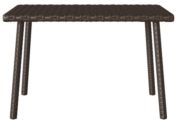 Téglalap barna polyrattan kerti dohányzóasztal 60x40x37cm