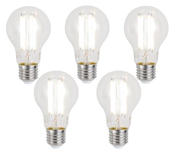 5 darabos intelligens E27 dimmelhető LED izzókészlet A60 átlátszó 7W 806 lm 2700-6500K Zigbee