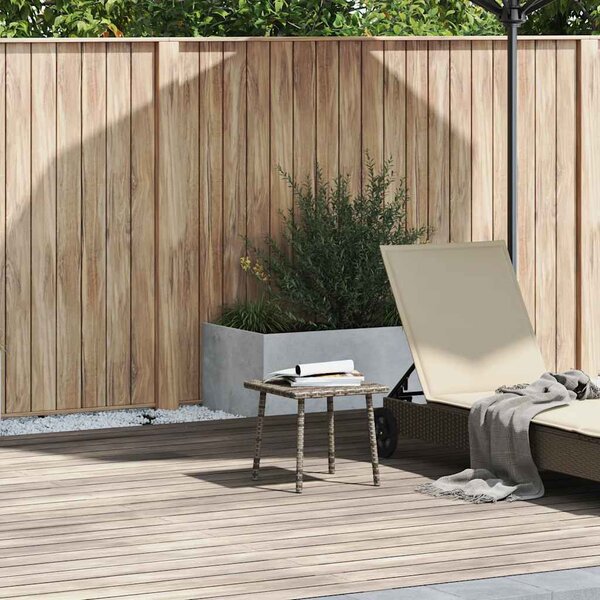 Téglalap szürke polyrattan kerti dohányzóasztal 40x40x37cm