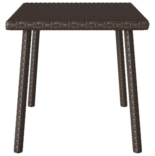 Téglalap barna polyrattan kerti dohányzóasztal 60x40x37cm