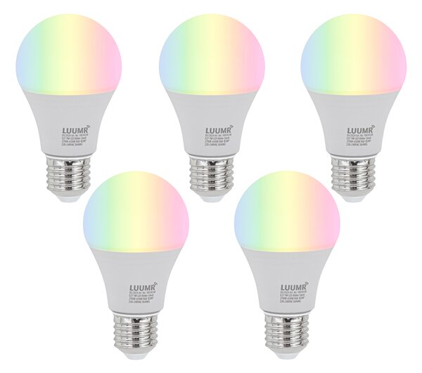 5 db E27 Dimmelhető LED Izzók A60 Opál 9W 806lm 2700-6500K
