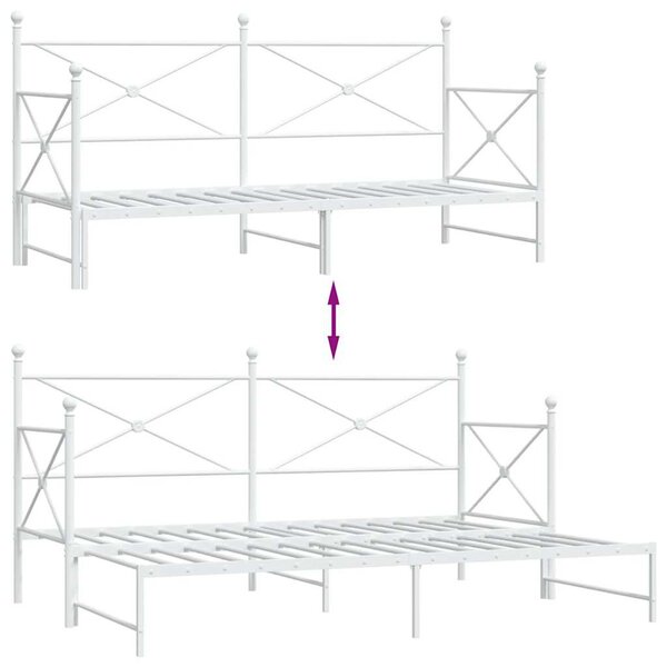 Fehér kanapéágy fiókkal matrac nélkül 75x190 cm