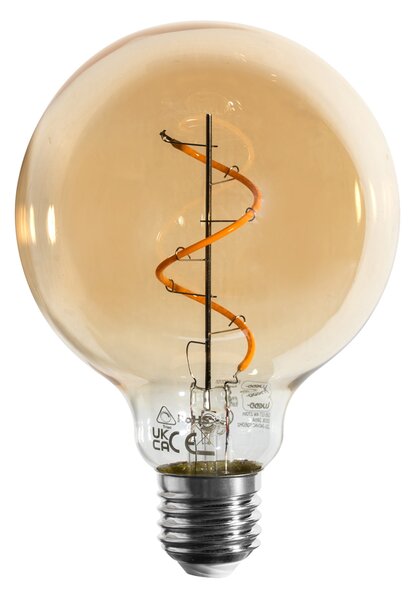 5 darabos E27 dimmelhető LED izzó spirál filament G95 arany 4W 270 lm 2100K készlet
