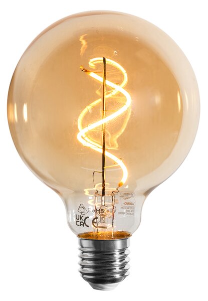 5 darabos E27 dimmelhető LED izzó spirál filament G95 arany 4W 270 lm 2100K készlet