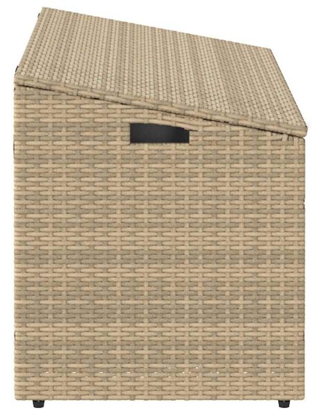 Bézs színű polyrattan kerti tárolóláda 110 x 50 x 58 cm