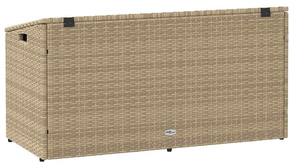Bézs színű polyrattan kerti tárolóláda 110 x 50 x 58 cm