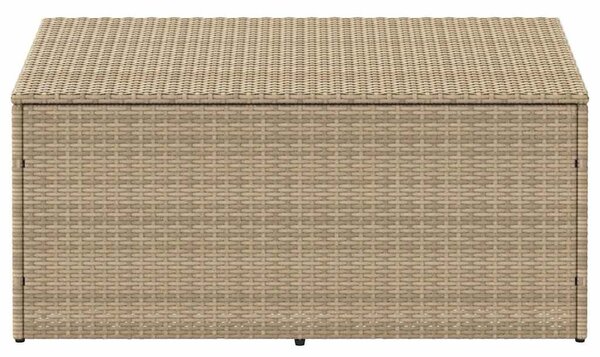 Bézs színű polyrattan kerti tárolóláda 110 x 50 x 58 cm