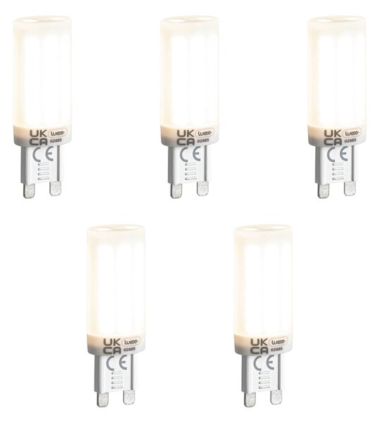 5 db G9 3 fokozatú dimmelhető LED izzó opál üveggel 4,5W 500lm 4000K