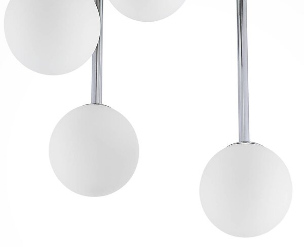 Lindby mennyezeti lámpa Chrissy, Ø 27 cm, króm, 5 lámpás, üveg, dimmelhető, Króm / ezüst, Nappali / Étkező, fém, Modern