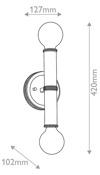 Quintiesse klasszikus fali lámpa torche nikkel elsqn-torche-2w-bn IP44