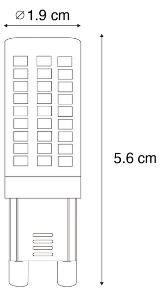 5 db G9 3 fokozatú dimmelhető LED izzó opál üveggel 4,5W 500lm 4000K