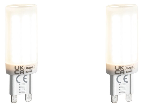 2 db G9 3 fokozatú dimmelhető LED izzó opál üveggel 4,5W 500lm 4000K