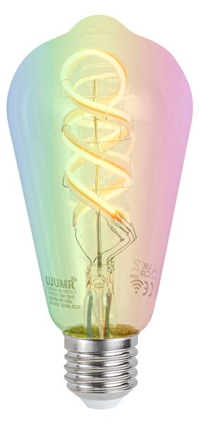 Okos E27 Dimmelhető LED Izzó ST64 Átlátszó RGBW 4W 250lm 2700K