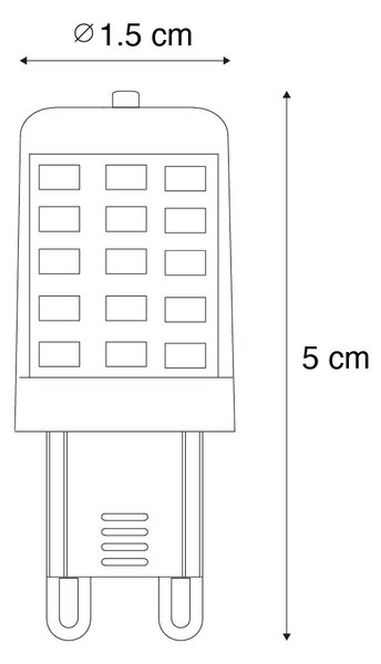 5 db G9 dimmelhető LED izzó opál üveg 3W 250lm 2200K szett