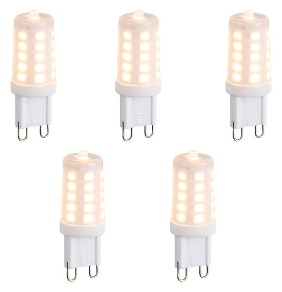 5 db G9 dimmelhető LED izzó opál üveg 3W 250lm 2200K szett