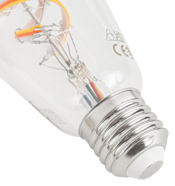 5 db Okos E27 Dimmelhető LED Izzó ST64 Átlátszó RGBW 4W 250lm 2700K