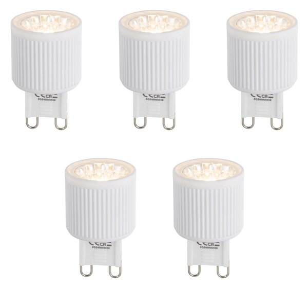 5 darabos G9 24 mm-es 3 lépésben szabályozható LED izzó készlet 3W 300 lm 2700K