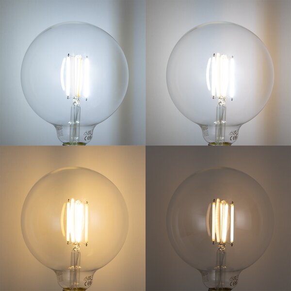 5 darabos intelligens E27 dimmelhető LED izzókészlet G125 átlátszó 7W 806 lm 2700-6500K Zigbee