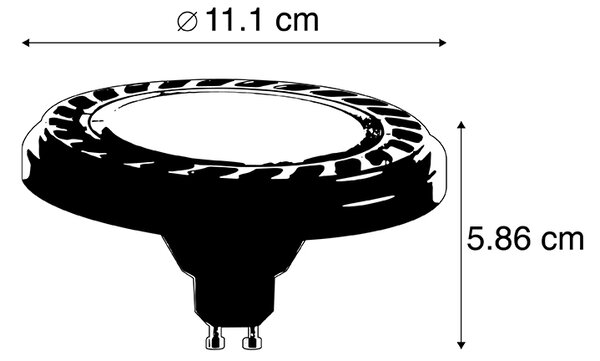 5 db GU10 3 fokozatú dimmelhető LED izzó AR111 8W 700lm 2700K szett