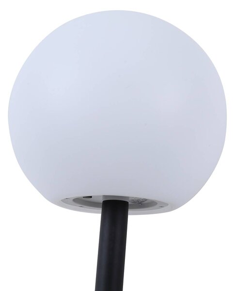 Lindby LED napelemes lámpák Lago, 3 darabos szett, gömbök, földi tüske, fehér, Fehér / opál, Műanyag, Modern