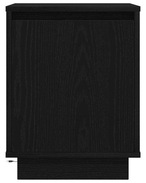 2 db fekete éjjeliszekrények LED világítással 38x34x50 cm