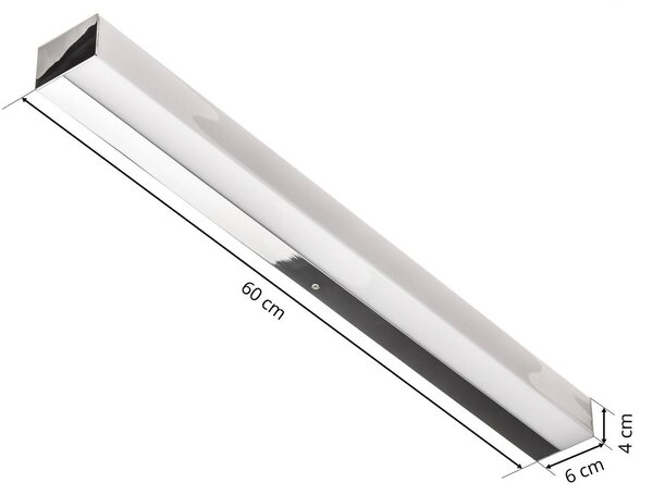 Helestra Lado - LED tükör lámpa 60 cm, Króm / ezüst, Fürdőszoba, fém, Modern