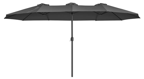 Dupla napernyő 460 × 270 cm, extra nagy kerti napernyő, UPF 50+, szürke